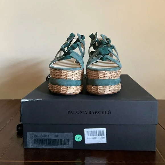 New in Box - Paloma Barcelo - Suede basket woven platform sandal - EU 39 / US 9 - Picture 7 of 7